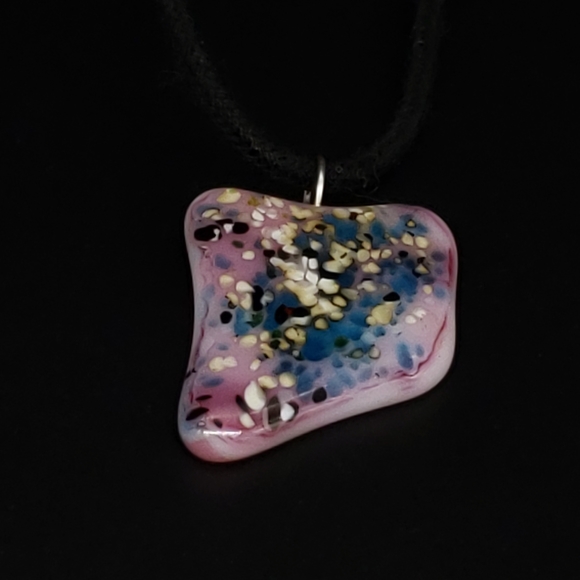 Fused Glass Art Pendant Necklace - Picture 6 of 8